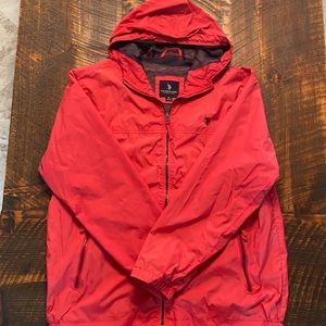 Mens XL US Polo Assn. red wind breaker/rain coat